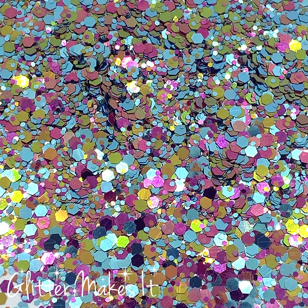 Set Of 6 Colors Holographic Chunky Kaleidoscope Glitter,, Craft