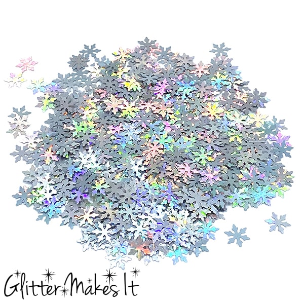 Holographic Snowflake Sequins